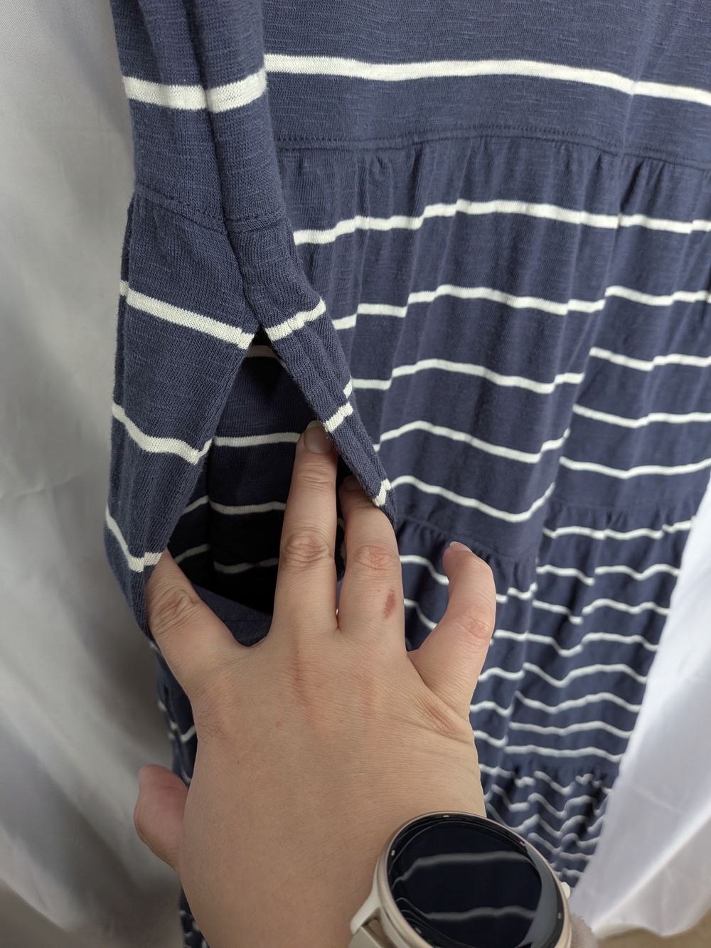 Marine Layer Stripe Cotton Jersey A-Line Dress Size Medium - Picture 5 of 7